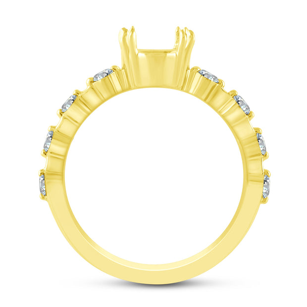 14K Yellow Gold 0.25 CTW Diamond Semi Mount