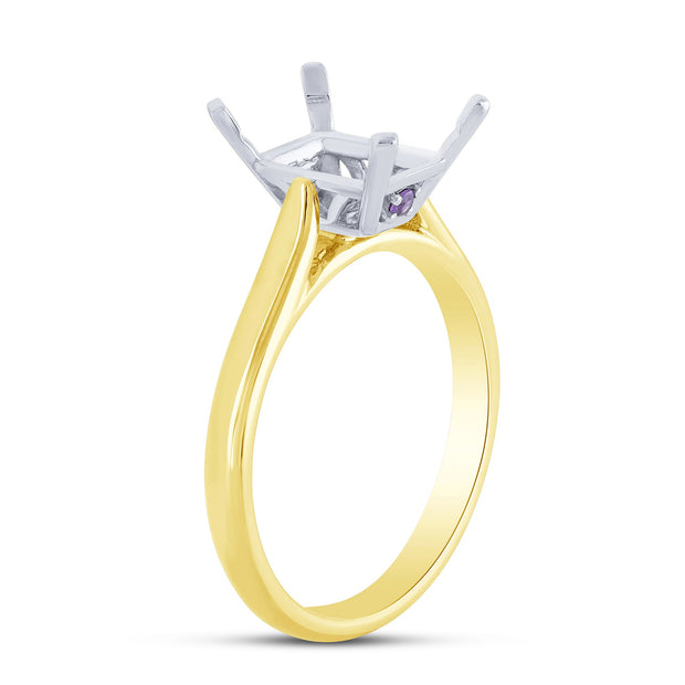 18K YELLOW GOLD 0.04 CTW Diamond Semi Mount
