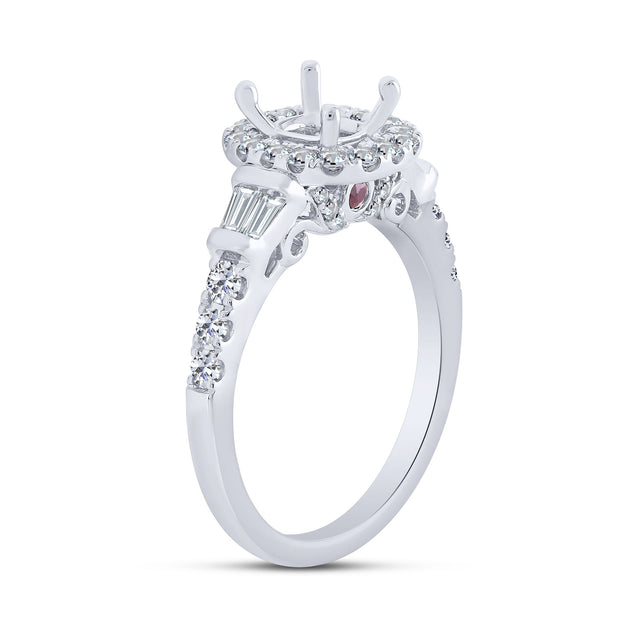 14K WHITE GOLD 0.54 CTW Diamond Semi Mount