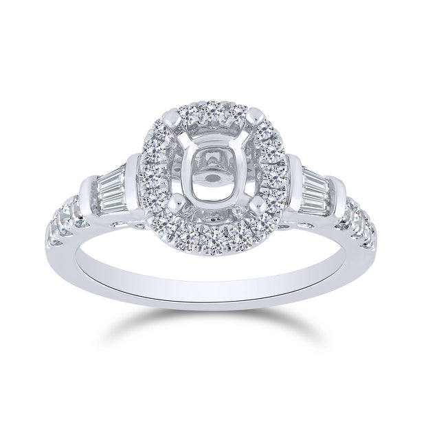 14K WHITE GOLD 0.54 CTW Diamond Semi Mount