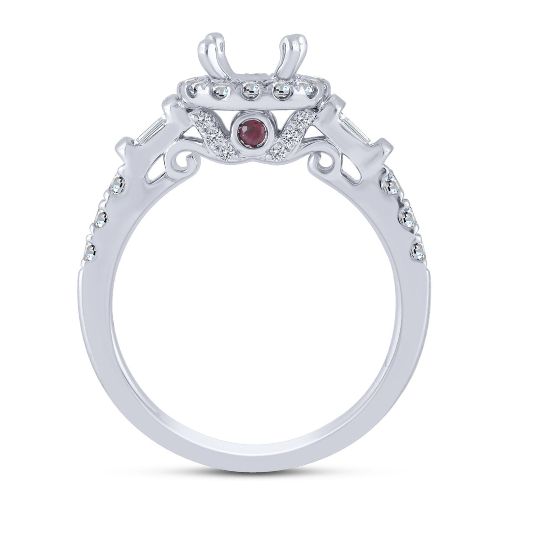 14K White Gold 0.54 ctw Diamond Semi Mount