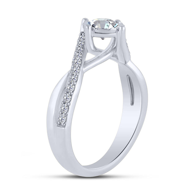 14k white gold 1.11 ctw Diamond Engagement Ring