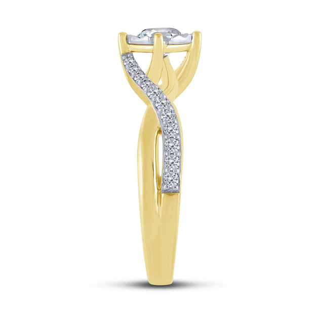 14k Yellow Gold 0.75 ctw Diamond Engagement Ring
