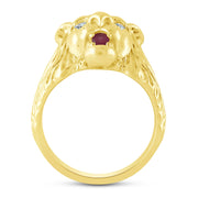 14K Yellow GOLD 0.21 CTW Diamond LION Ring