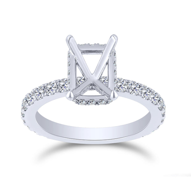 14K WHITE GOLD 0.96 CTW Diamond Semi Mount