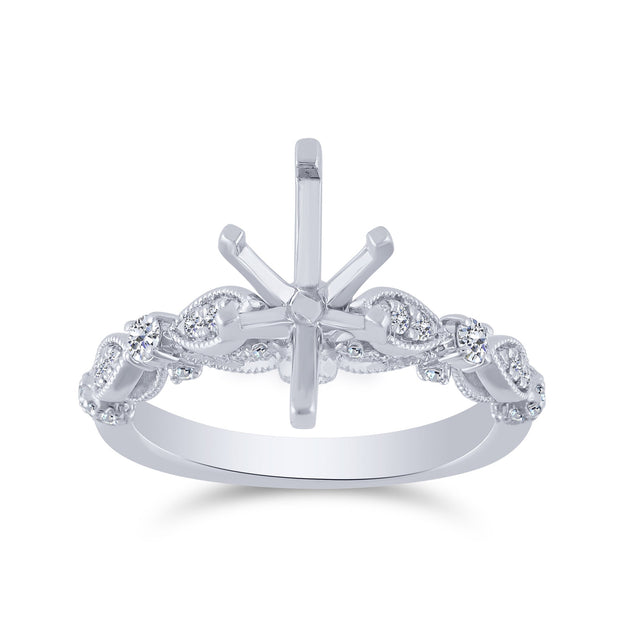 14K WHITE GOLD 0.26 CTW Diamond Semi Mount