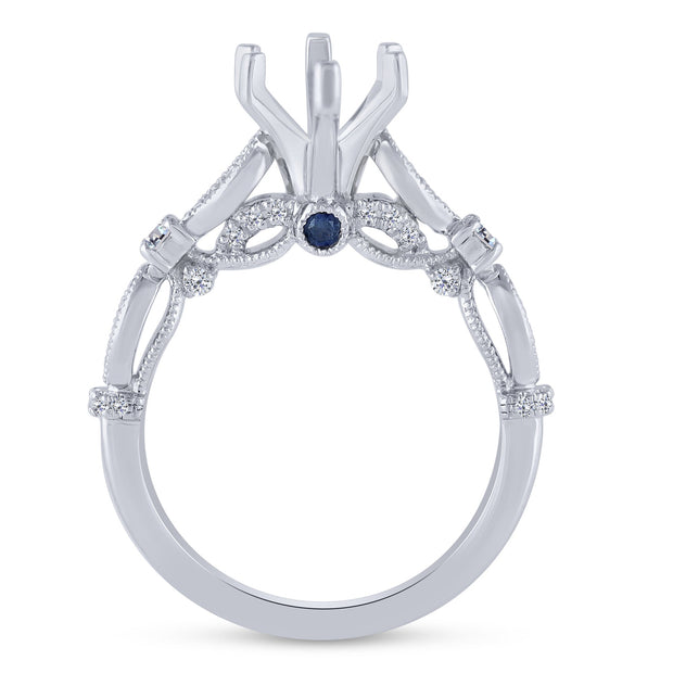 14K WHITE GOLD 0.26 CTW Diamond Semi Mount