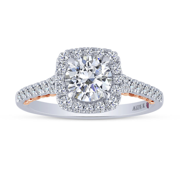 14k white gold 2.37 ctw Diamond Semi-Mount Engagement Ring