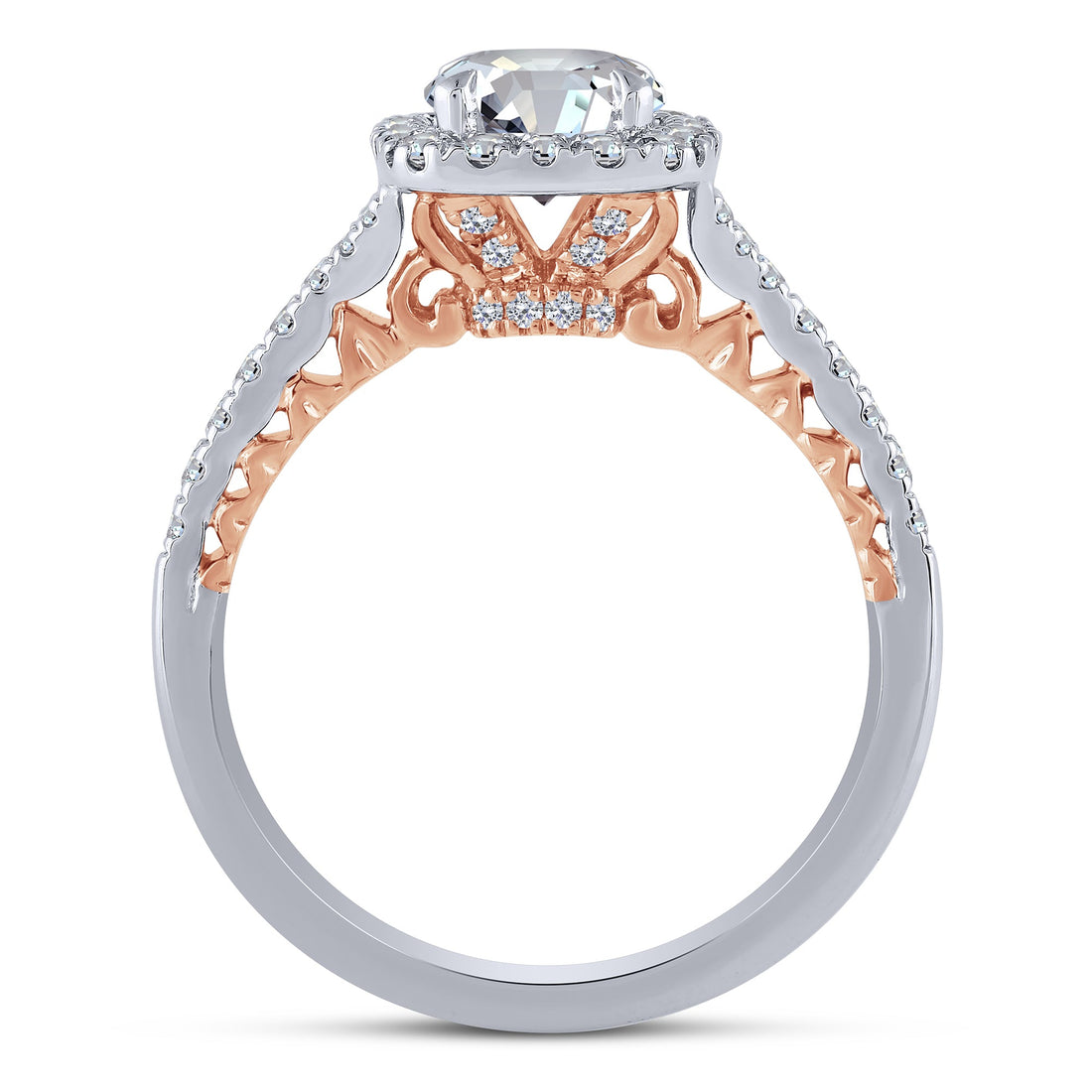 14K White Gold 2.37 ctw Diamond Semi-Mount Engagement Ring