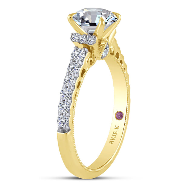 14K Yellow Gold 0.50 CTW Diamond Solitaire MOUNT