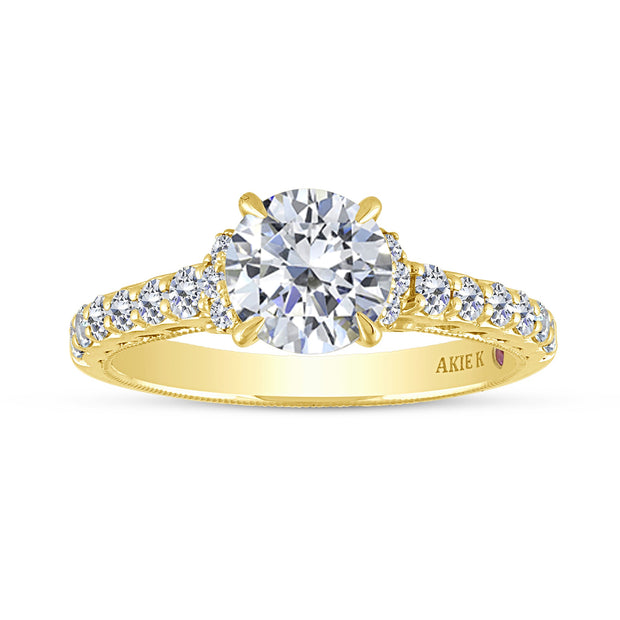 14K Yellow Gold 0.50 CTW Diamond Solitaire MOUNT