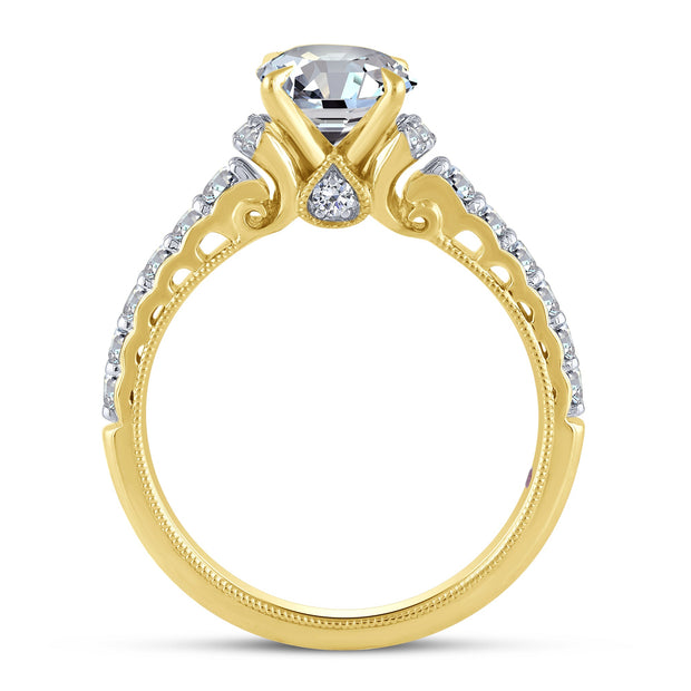 14K Yellow Gold 0.50 CTW Diamond Solitaire MOUNT