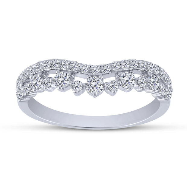 14K white gold 0.50 Ctw Contour Band