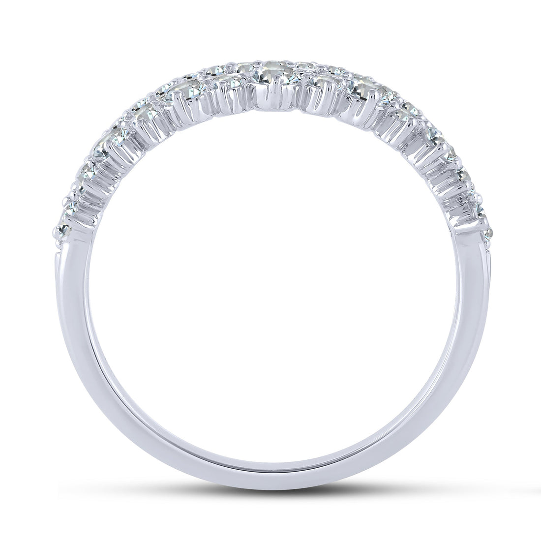 14K White Gold 0.50 ctw Contour Band