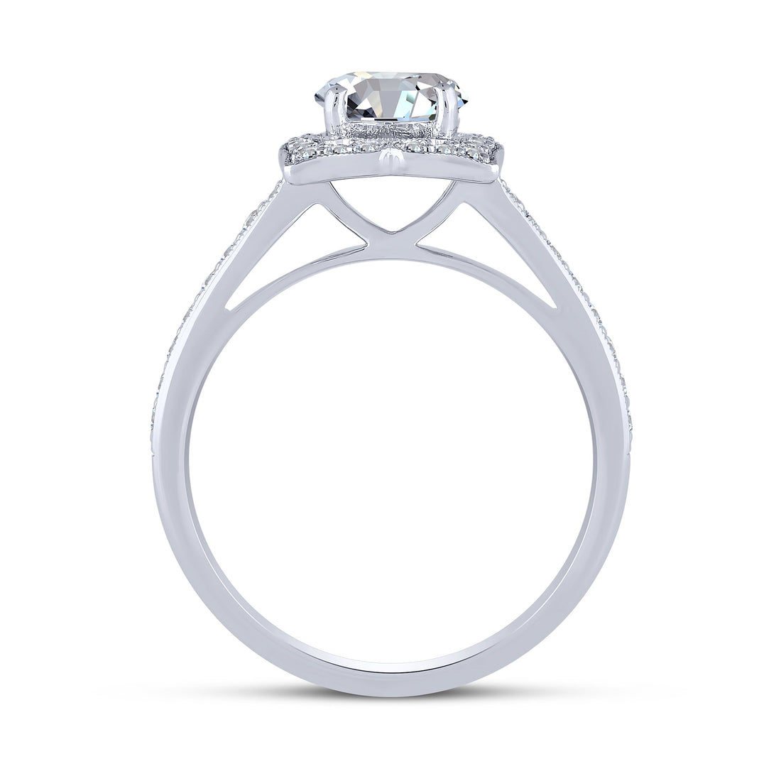 14K White Gold 0.50 ctw Semi-Mount Diamond Bridal Set