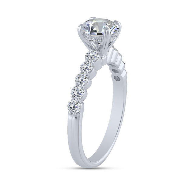10K White Gold 2.00CTW Round LAB-GROWN Diamond Bridal Set Ring