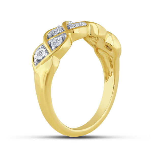 14K Yellow Gold 0.10 CTW Diamond Band