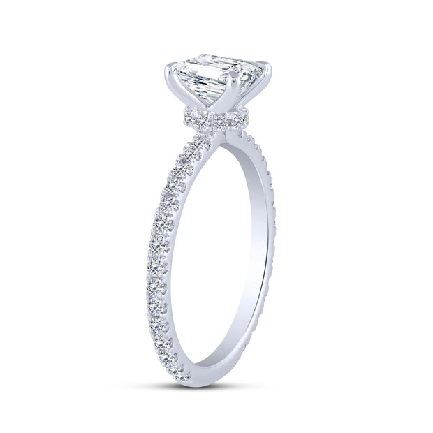 14K white gold lab-grown 1.52 Ctw Princess cut Engagement Ring