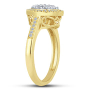14K Yellow Gold  0.50 CTW Heart Diamond Engagement Ring