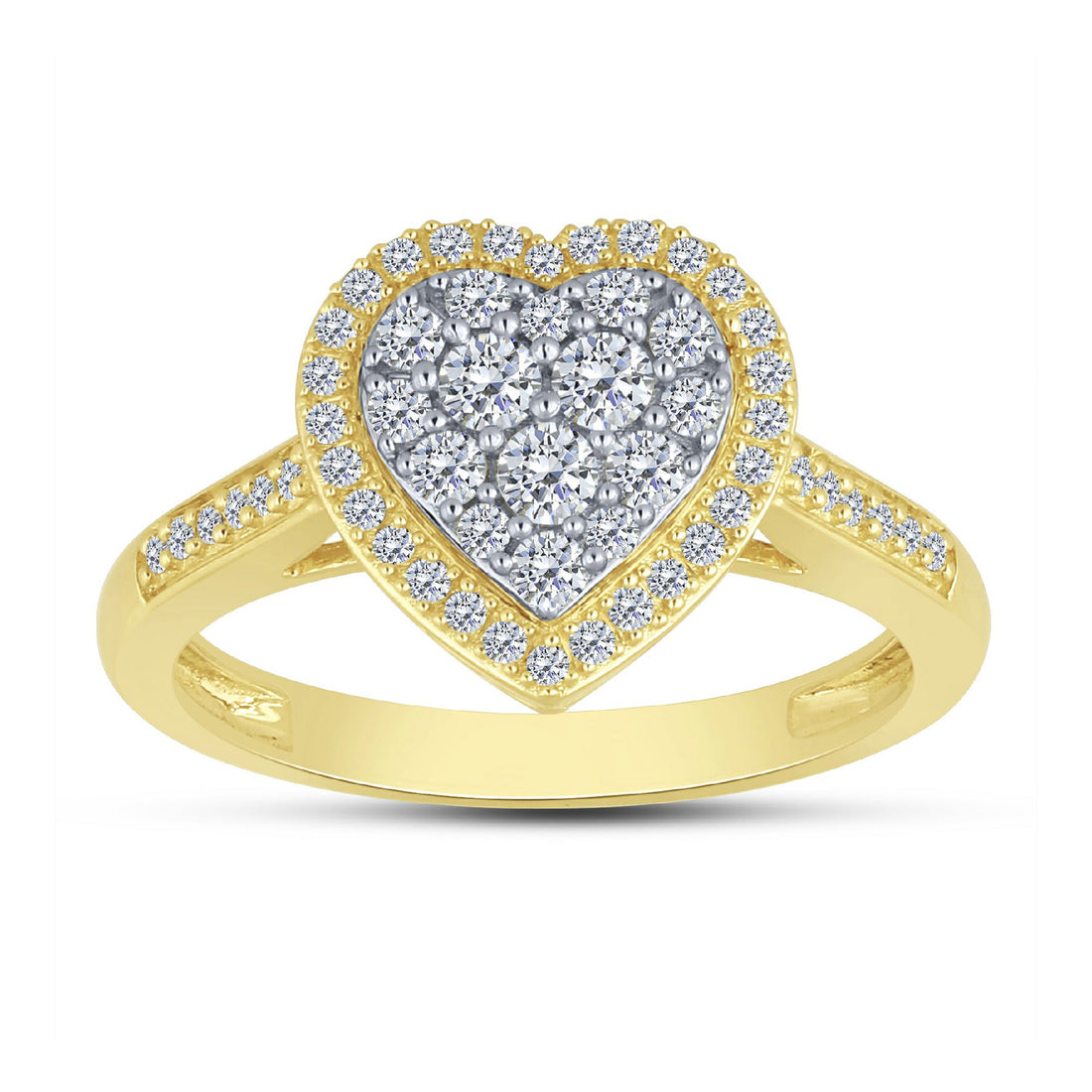 14K Yellow Gold  0.50 ctw Heart Diamond Engagement Ring