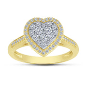14K Yellow Gold  0.50 CTW Heart Diamond Engagement Ring