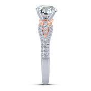 14K Two Tone 3.29 ctw Diamond Semi-mount Engagement Ring