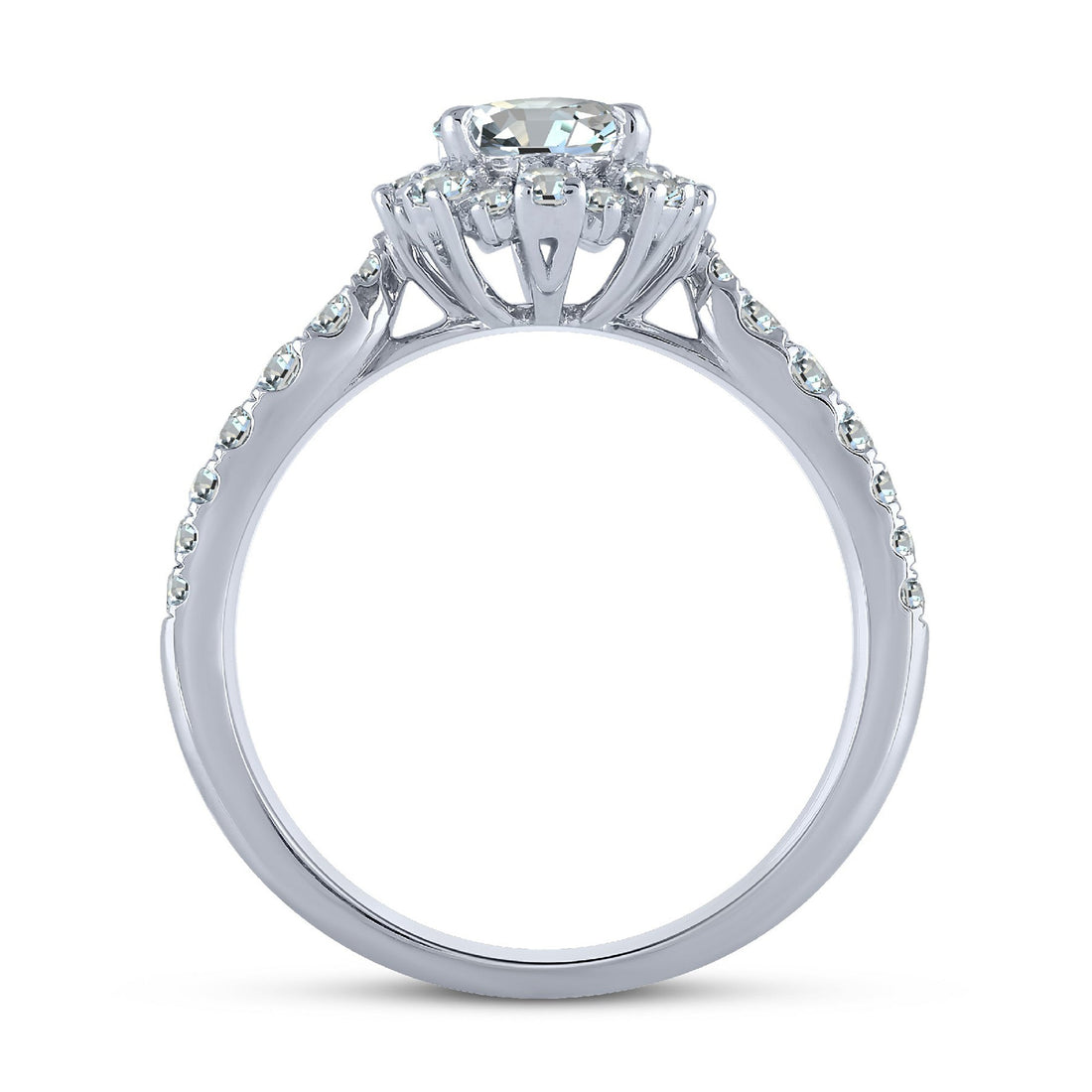 10K White Gold 1.50 ctw Oval Lab-Grown Diamond Engagement Ring