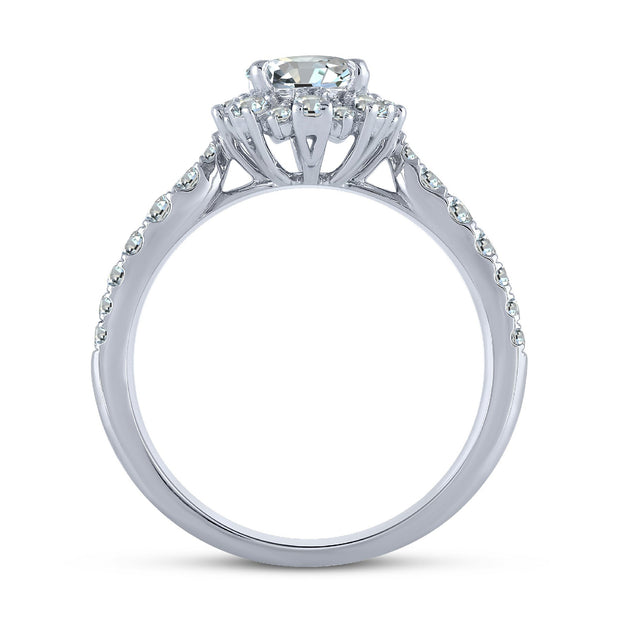 10K White Gold 1.50 CTW Oval LAB-GROWN Diamond Engagement Ring