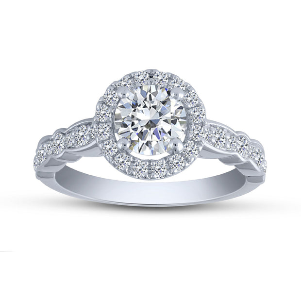 10K White Gold 1.75 CTW Round Lab-Grown Diamond Bridal Set