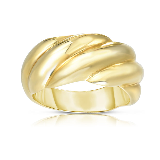 14K Gold Sculpted Dome Ring