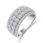 10K White Gold 2.00 CTW multi row anniversary Band