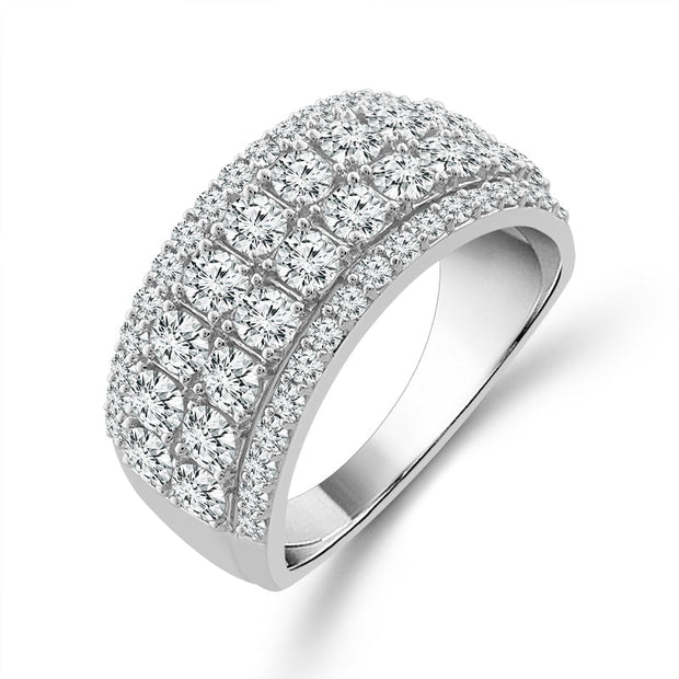 10K White Gold 2.00 CTW multi row anniversary Band