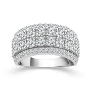 10K White Gold 2.00 CTW multi row anniversary Band