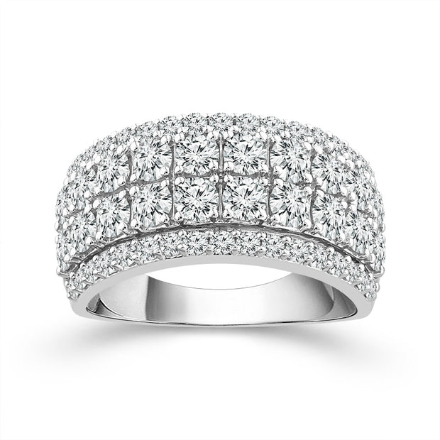10K White Gold 2.00 CTW multi row anniversary Band