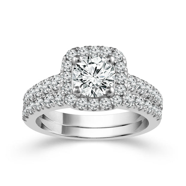 14K White Gold Diamond 2.25 CTW Bridal Ring