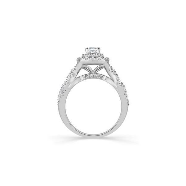 14K WHITE GOLD 1.00 CTW Diamond CUSHION Bridal SET