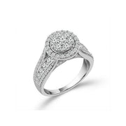 10K WHITE GOLD 1.5 CTW Diamond Round Bridal Set
