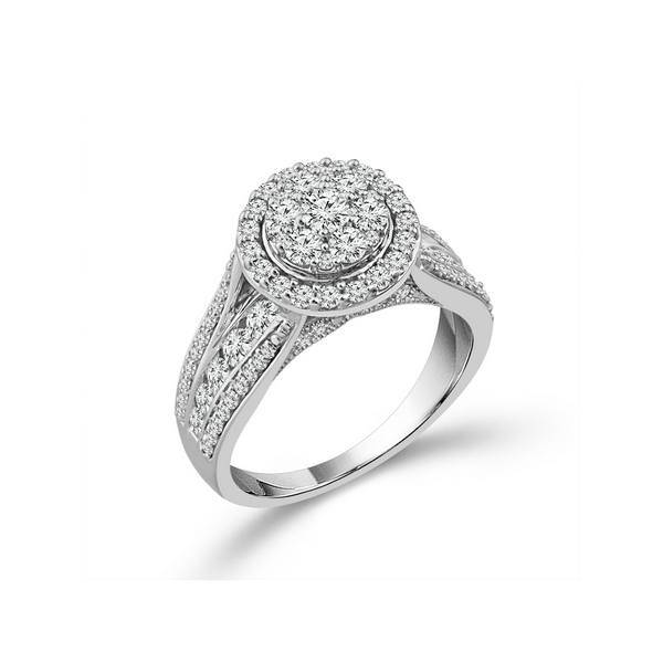 10K WHITE GOLD 1.5 CTW Diamond Round Bridal Set