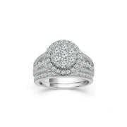 10K WHITE GOLD 1.5 CTW Diamond Round Bridal Set