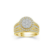 10K WHITE GOLD 1.5 CTW Diamond Round Bridal Set