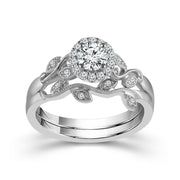 10K White Gold 0.25 Ctw Round Diamond bridal SET