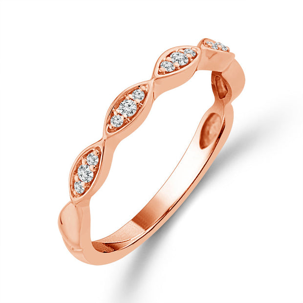 10K Rose Gold 3/8 CtW DIAMOND ROUND Bridal Set