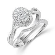 10k White Gold 3/8 Ctw Round Diamond bridal SET