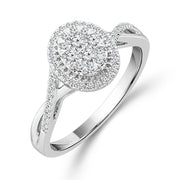 10k White Gold 3/8 Ctw Round Diamond bridal SET