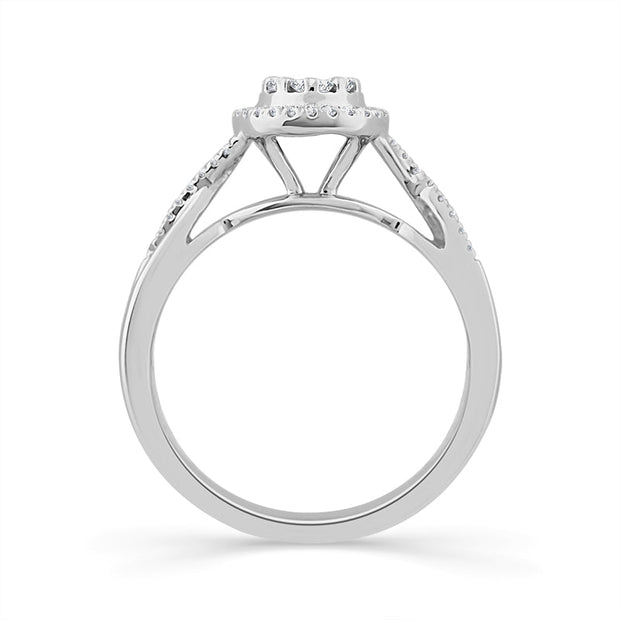 10k White Gold 3/8 Ctw Round Diamond bridal SET
