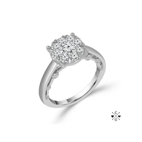14K White Gold 5/8 CTW Diamond Engagement Ring