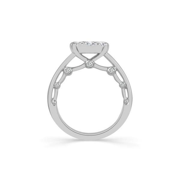 10K White Gold 3/8 CTW  Diamond Round Engagement Ring