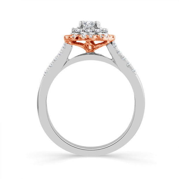 14K Two Tone 0.75 Ctw Diamond Ring