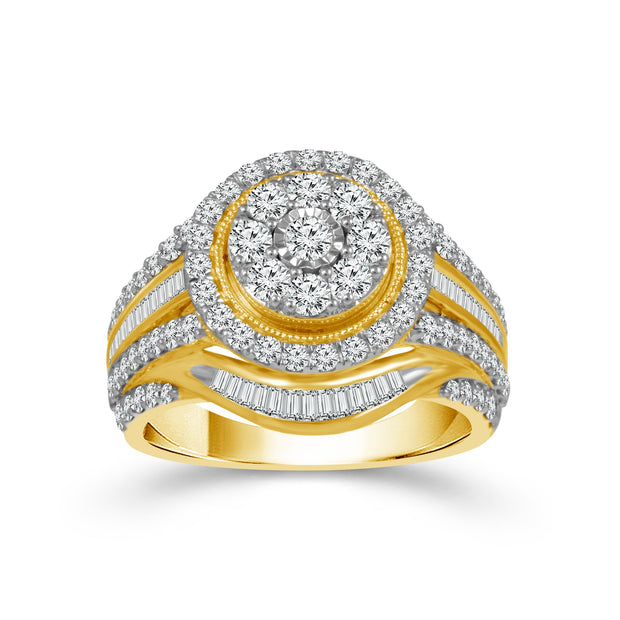 10K Yellow Gold 1 1/2 CTW Engagement Ring