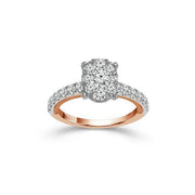 14K Rose Gold 1.25 CTW Diamond OVAL Engagement Ring